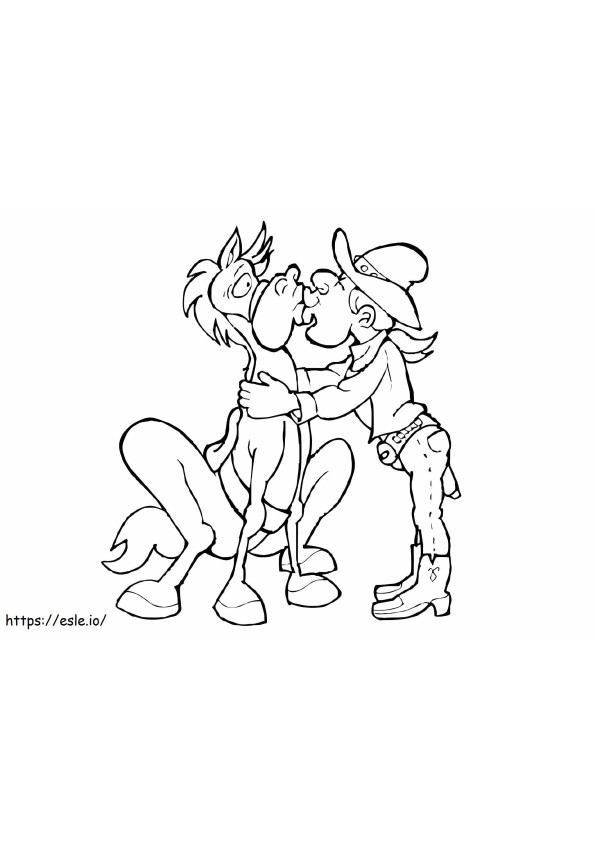 Silly Cowboy And Horse coloring page