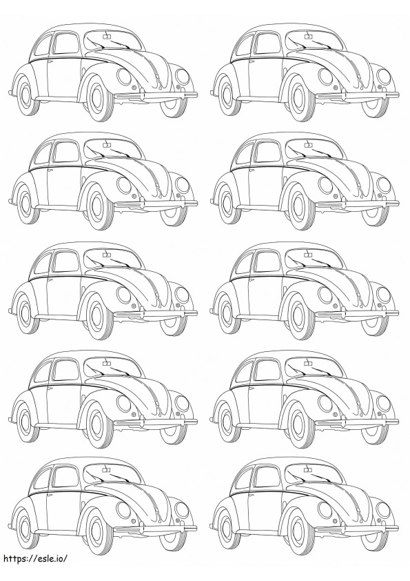 Coloriage Mosaïque De Volkswagen Type 1 à imprimer dessin