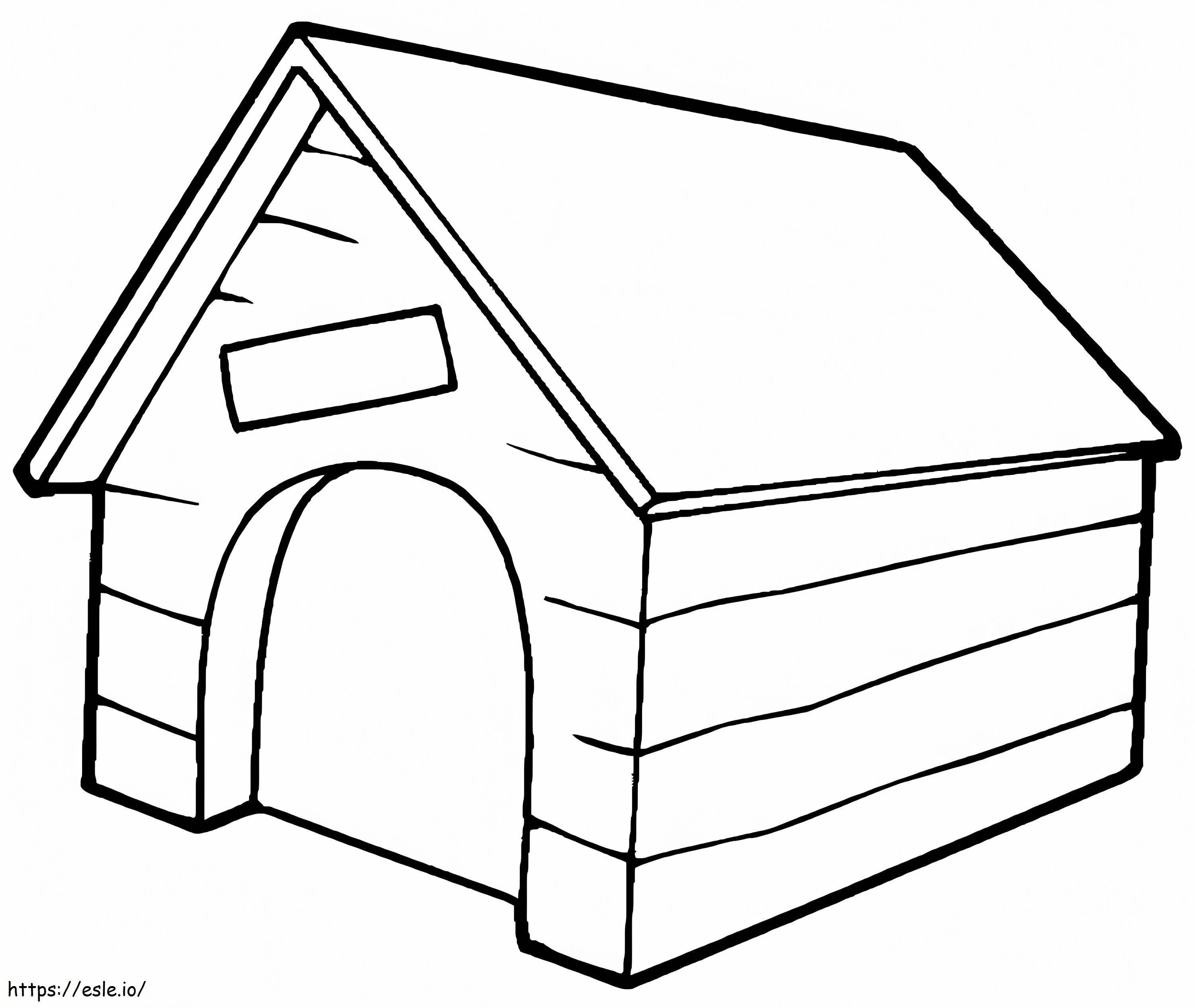 木製犬小屋 ぬりえ - 塗り絵