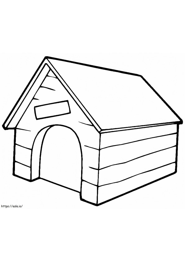 Wooden Dog House coloring page