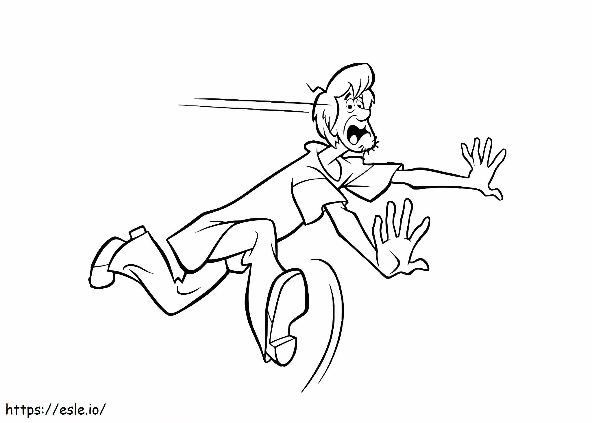 Scared Shaggy Running coloring page