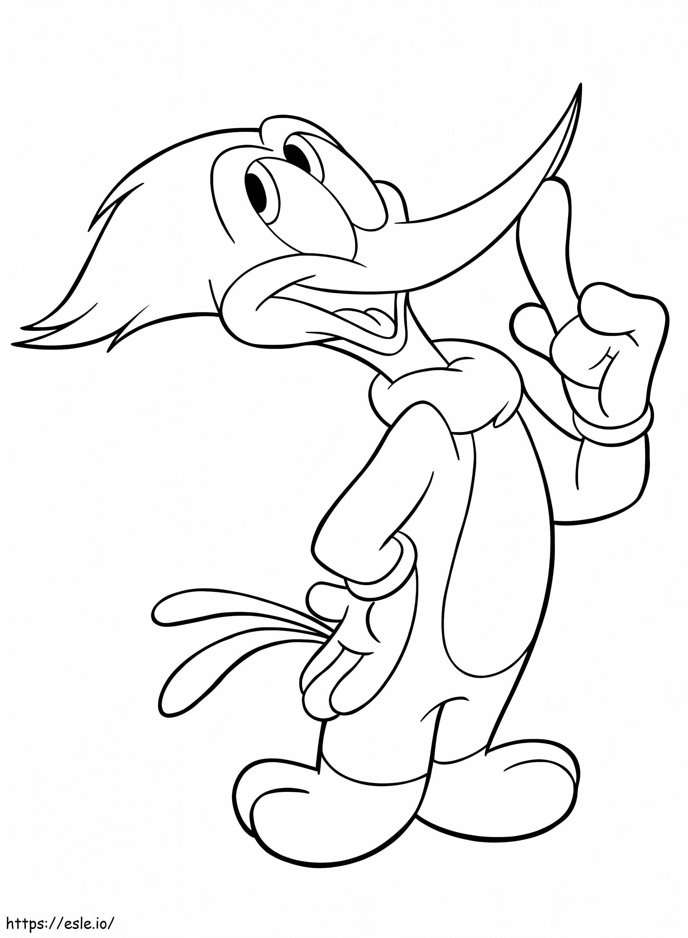 Pensamiento del pájaro carpintero para colorear