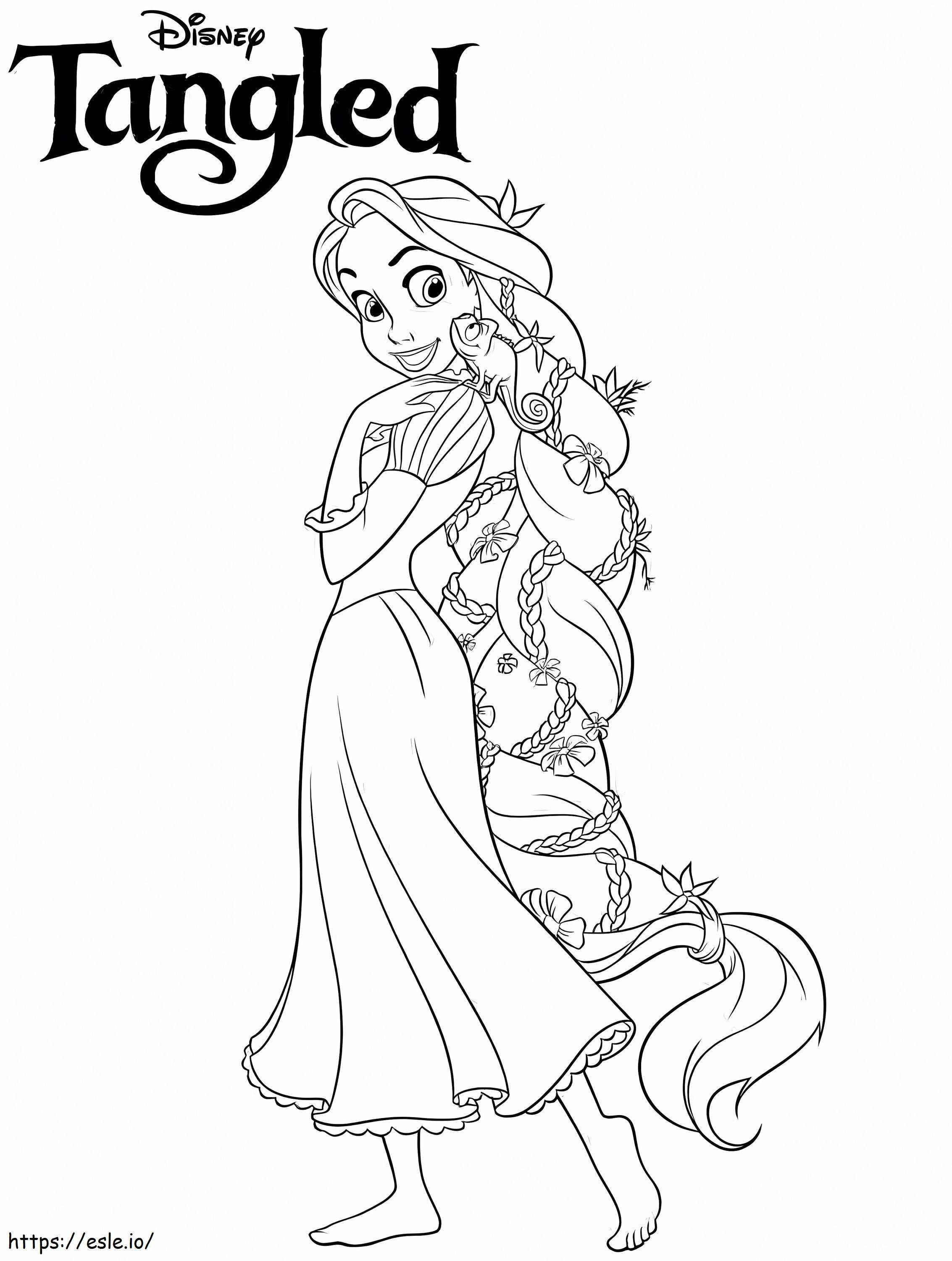 Kaunis prinsessa Rapunzel 3 värityskuva