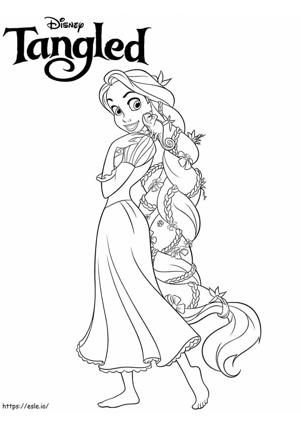 Frumoasa prințesă Rapunzel 3 de colorat