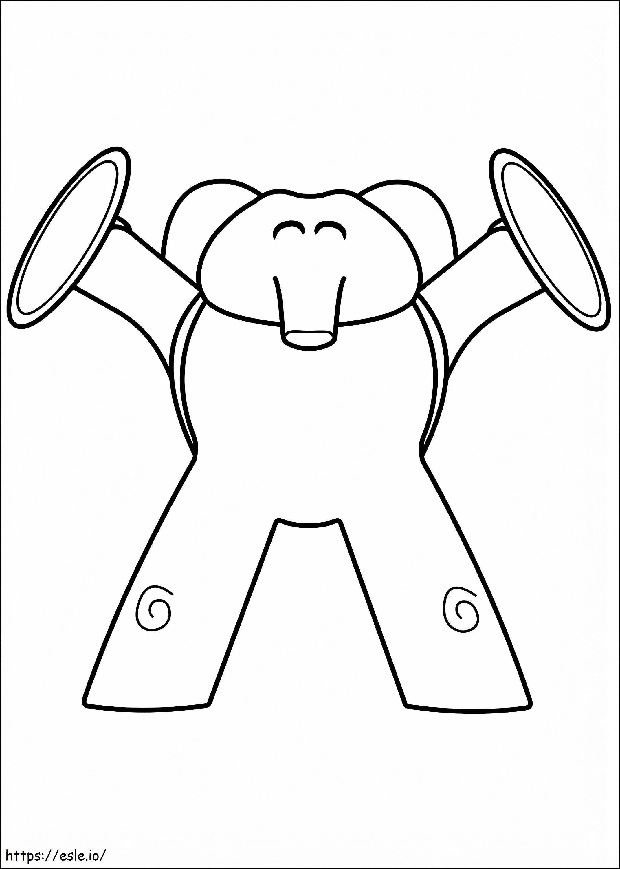 Happy Elly Elephant Coloring Page for Kids