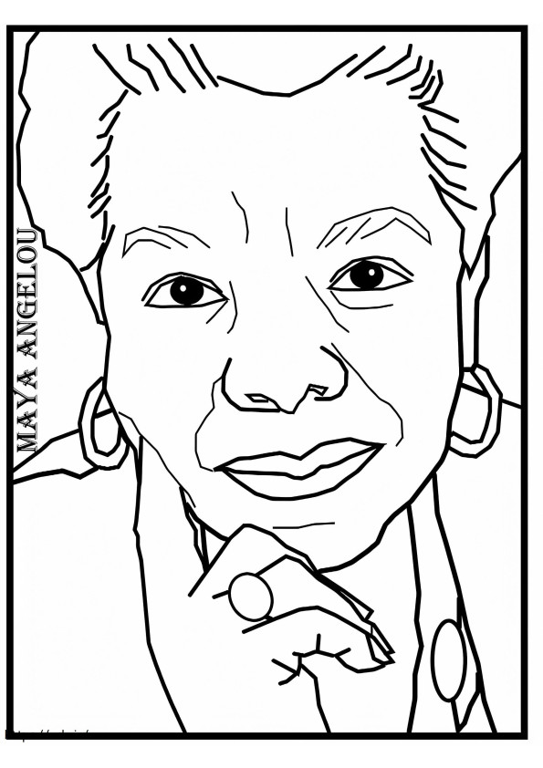 Coloriage Maya Angelou 1 à imprimer dessin