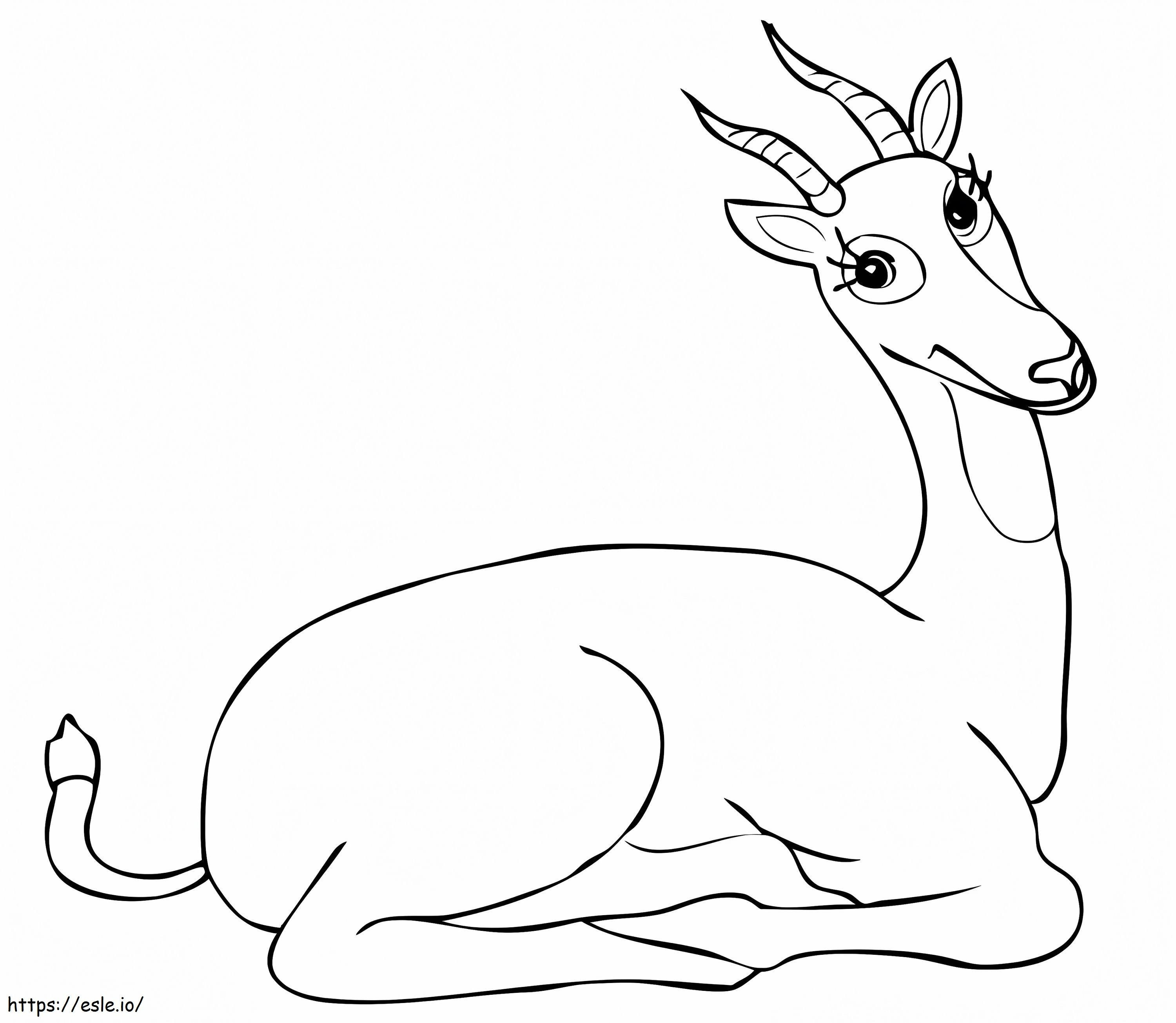 Coloriage Antilope Kob d'Ouganda drôle à imprimer dessin