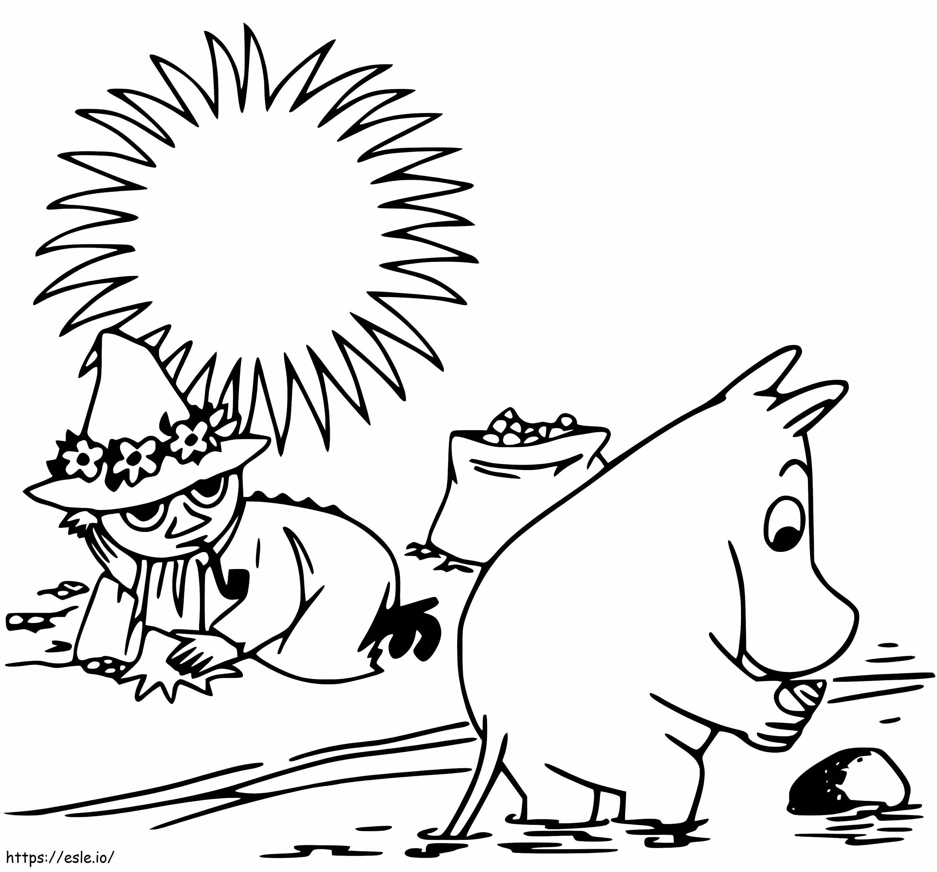 Moomintroll And Surfkin coloring page
