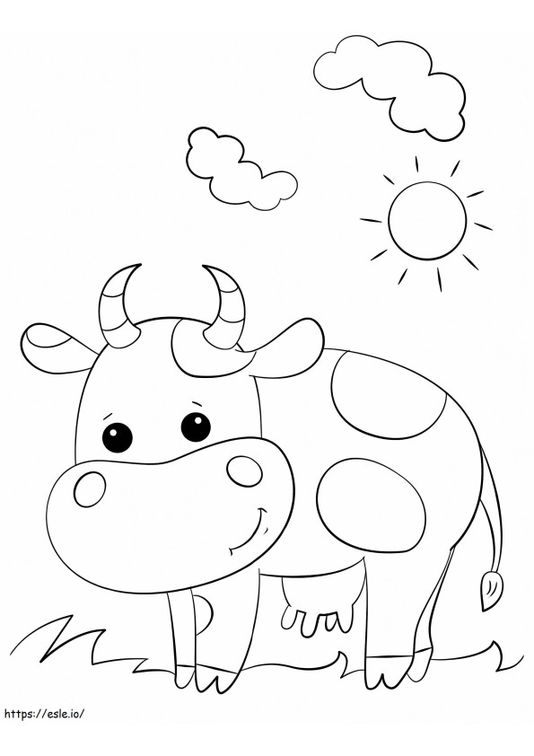 Coloriage Vache mignonne à imprimer dessin