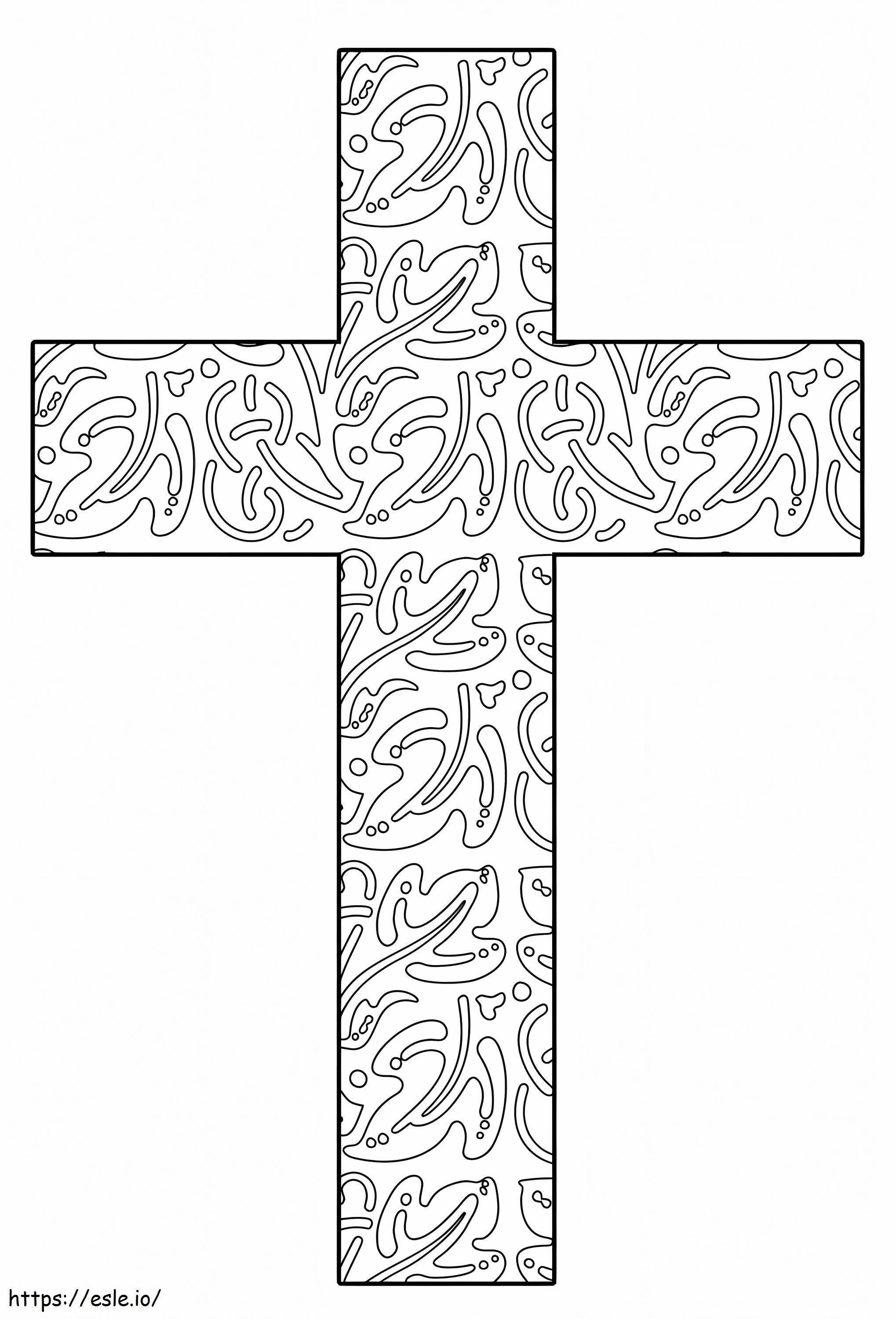 Coloriage Croix de fleur de soleil à imprimer dessin
