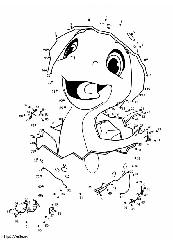 Connect The Dots Dino Ranch coloring page