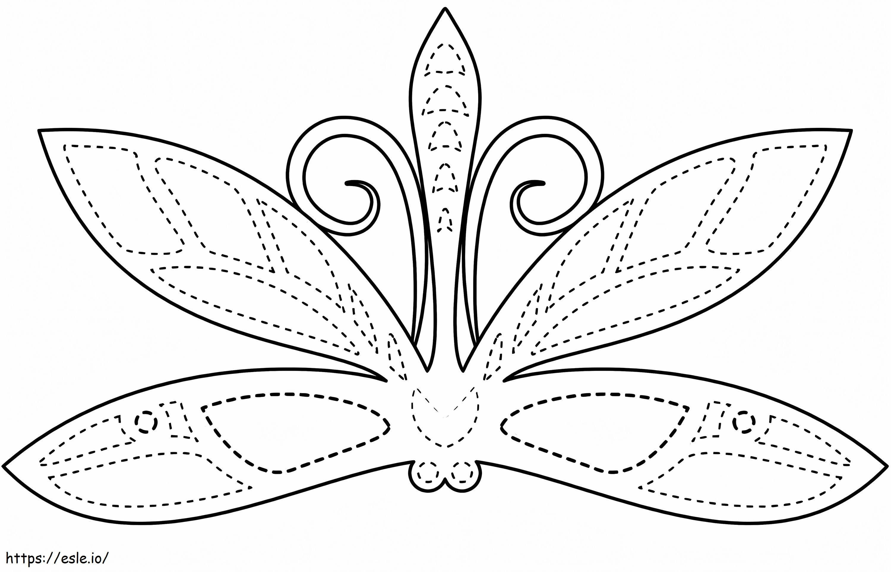 Dragonfly Mask Mardi Gras coloring page