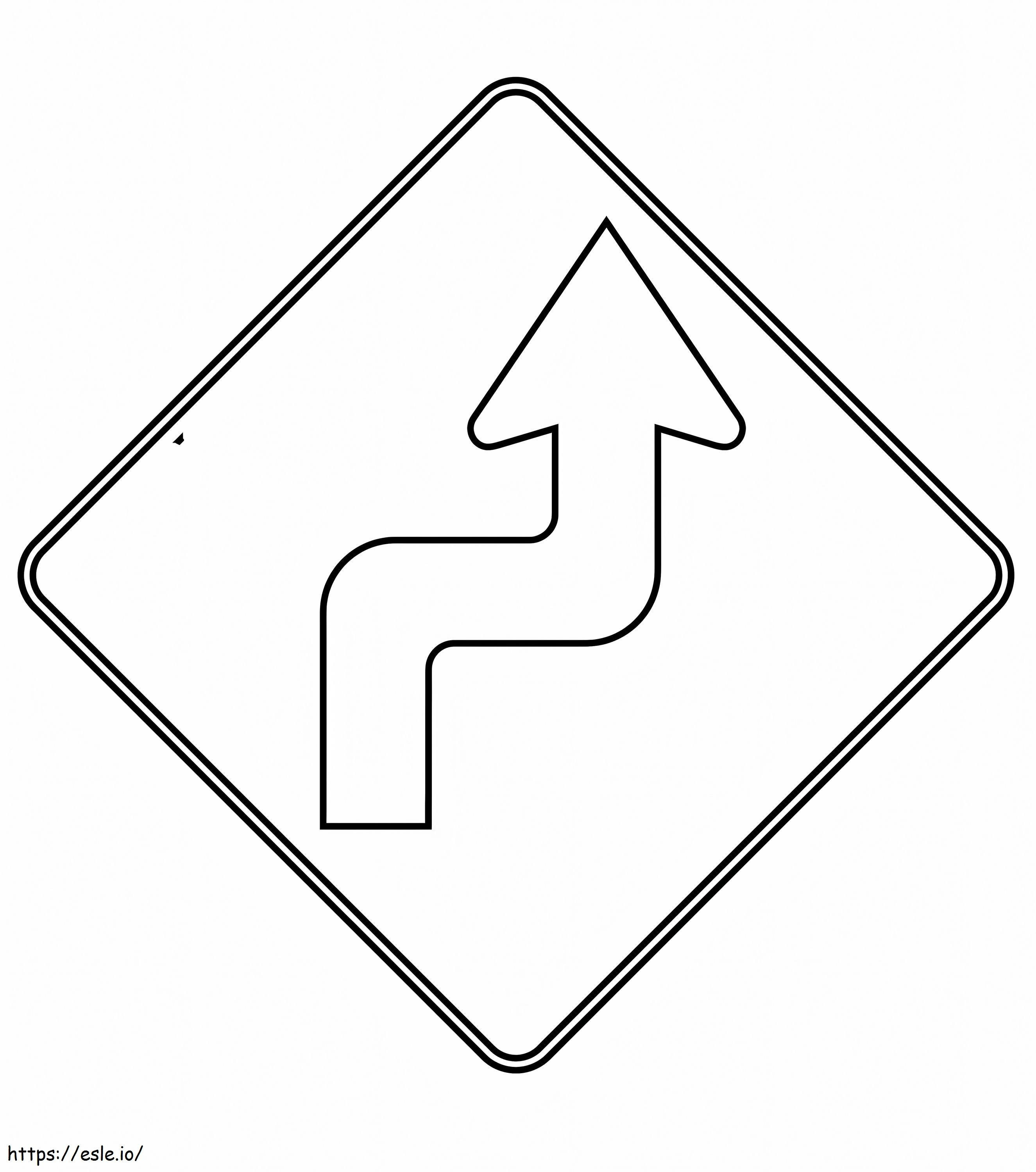Coloriage Panneau de signalisation routière à imprimer dessin
