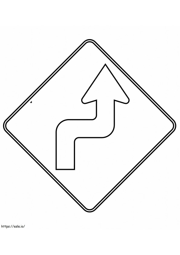 Traffic Road Sign coloring page