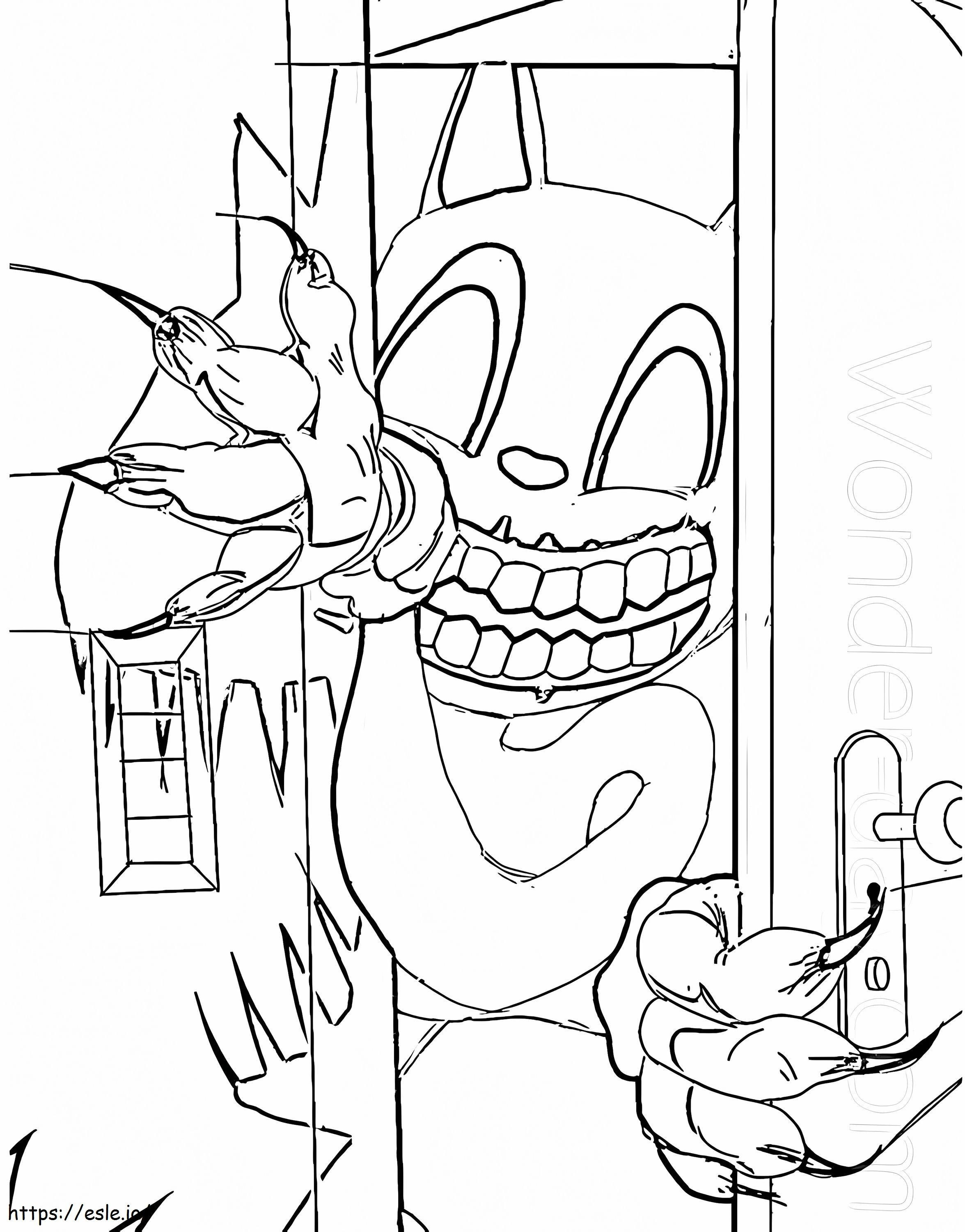 Scary Cartoon Cat coloring page