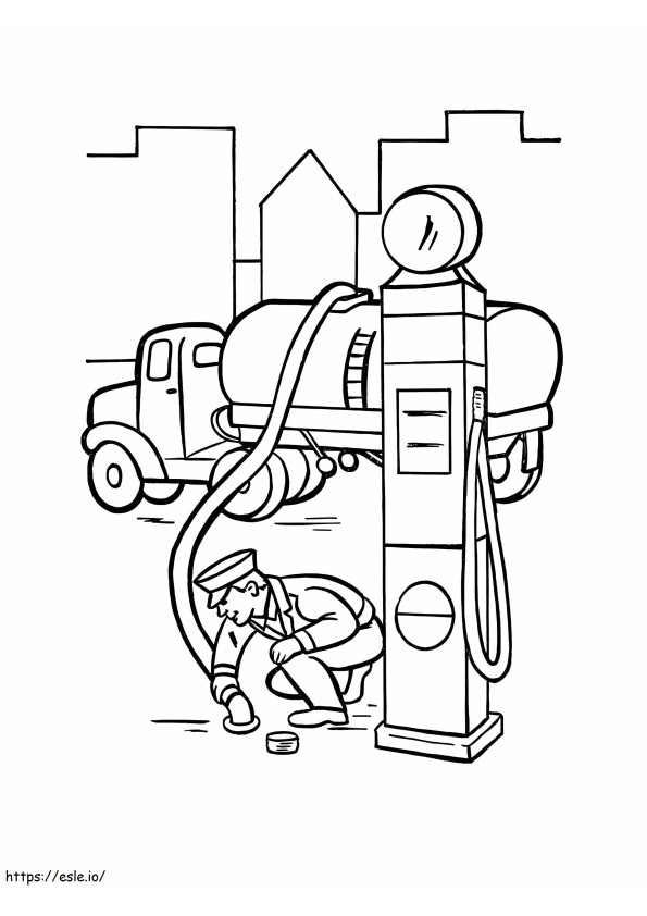 Gas Station 4 coloring page