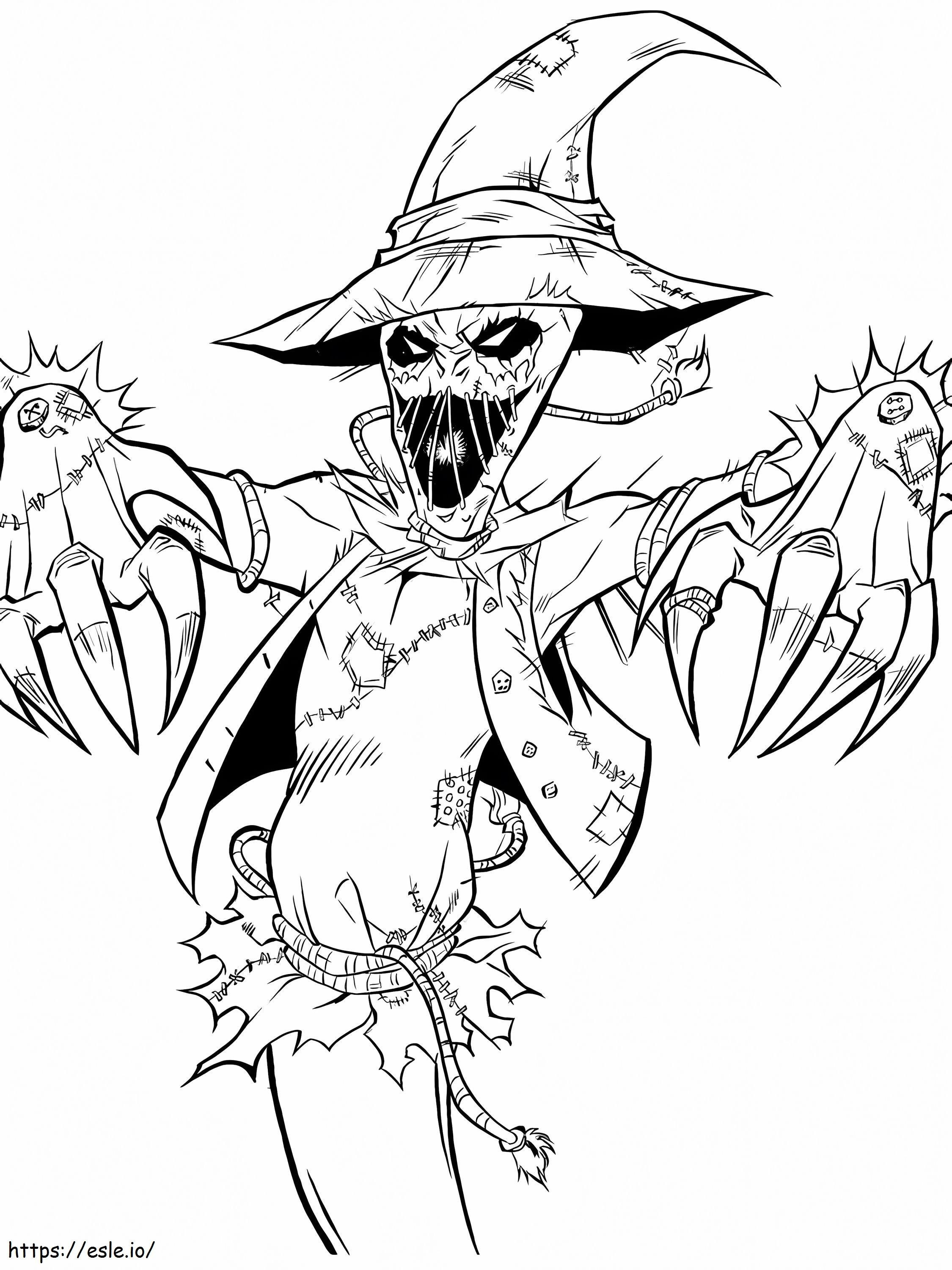 Horror Scarecrow coloring page
