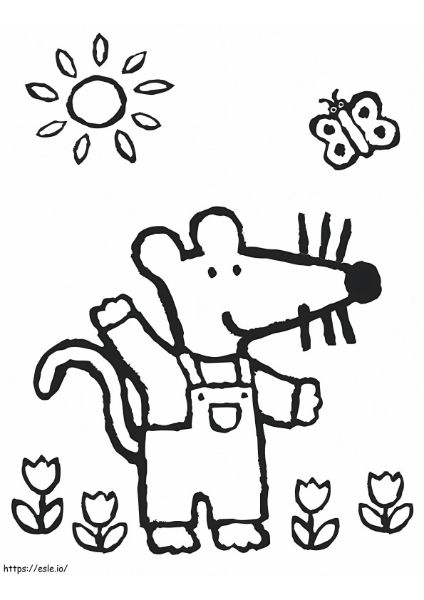 Maisy Waving Hand coloring page