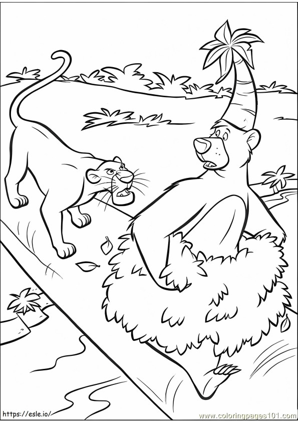 Bagheera And Baloo In The Jungle coloring page