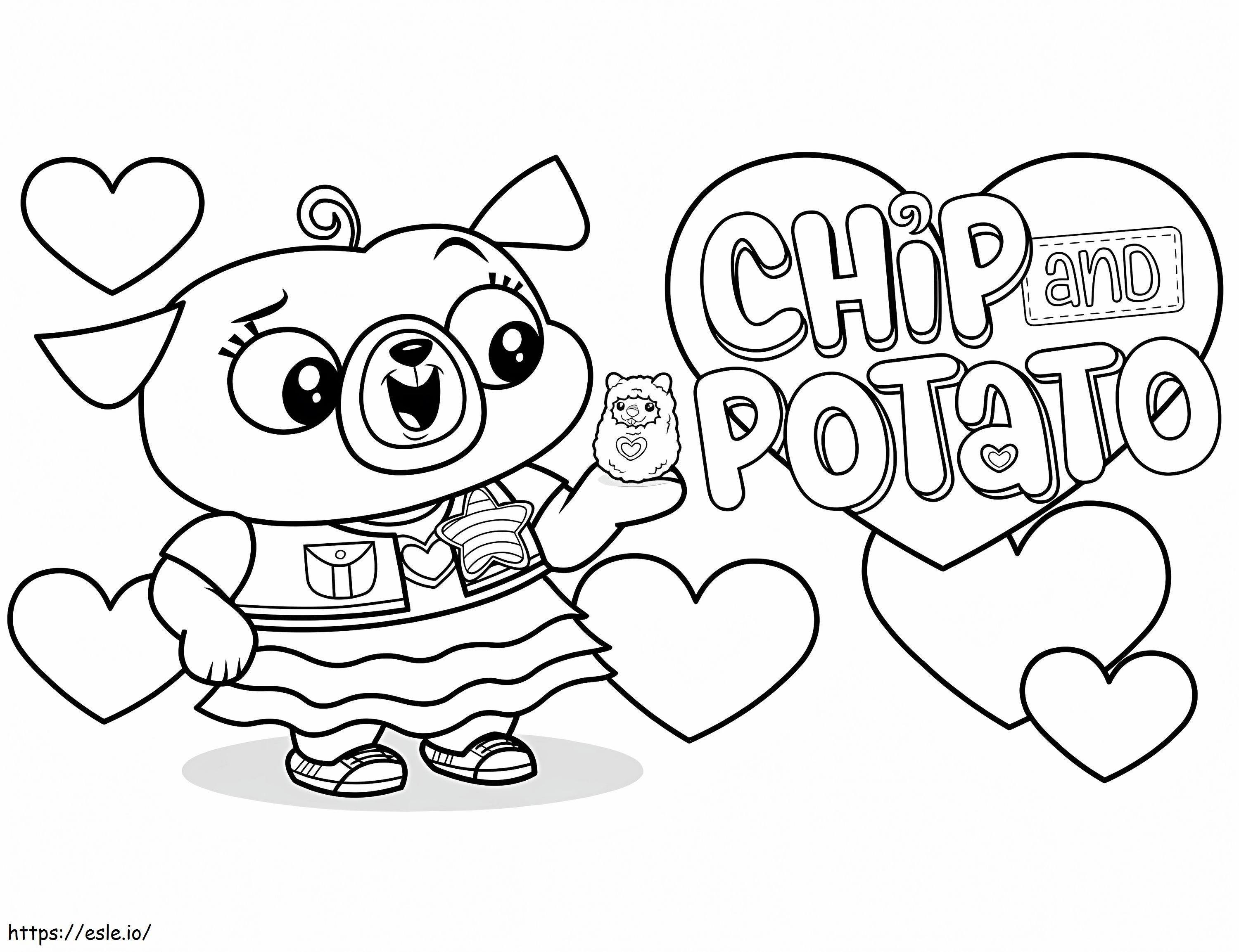 Schattige Chip En Aardappel kleurplaat kleurplaat