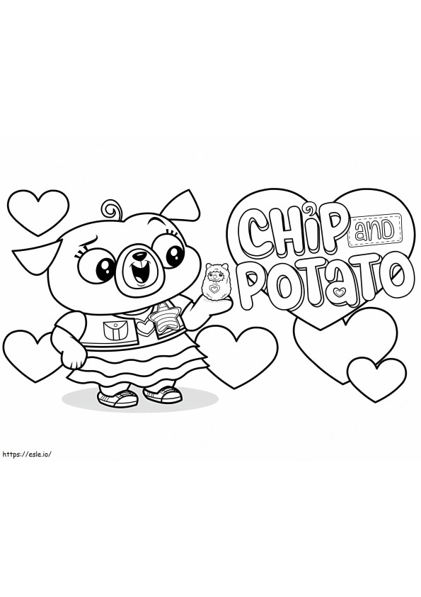 Coloriage Adorables chips et pommes de terre à imprimer dessin