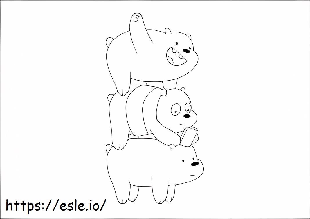 Drie broers uit We Bare Bears kleurplaat kleurplaat