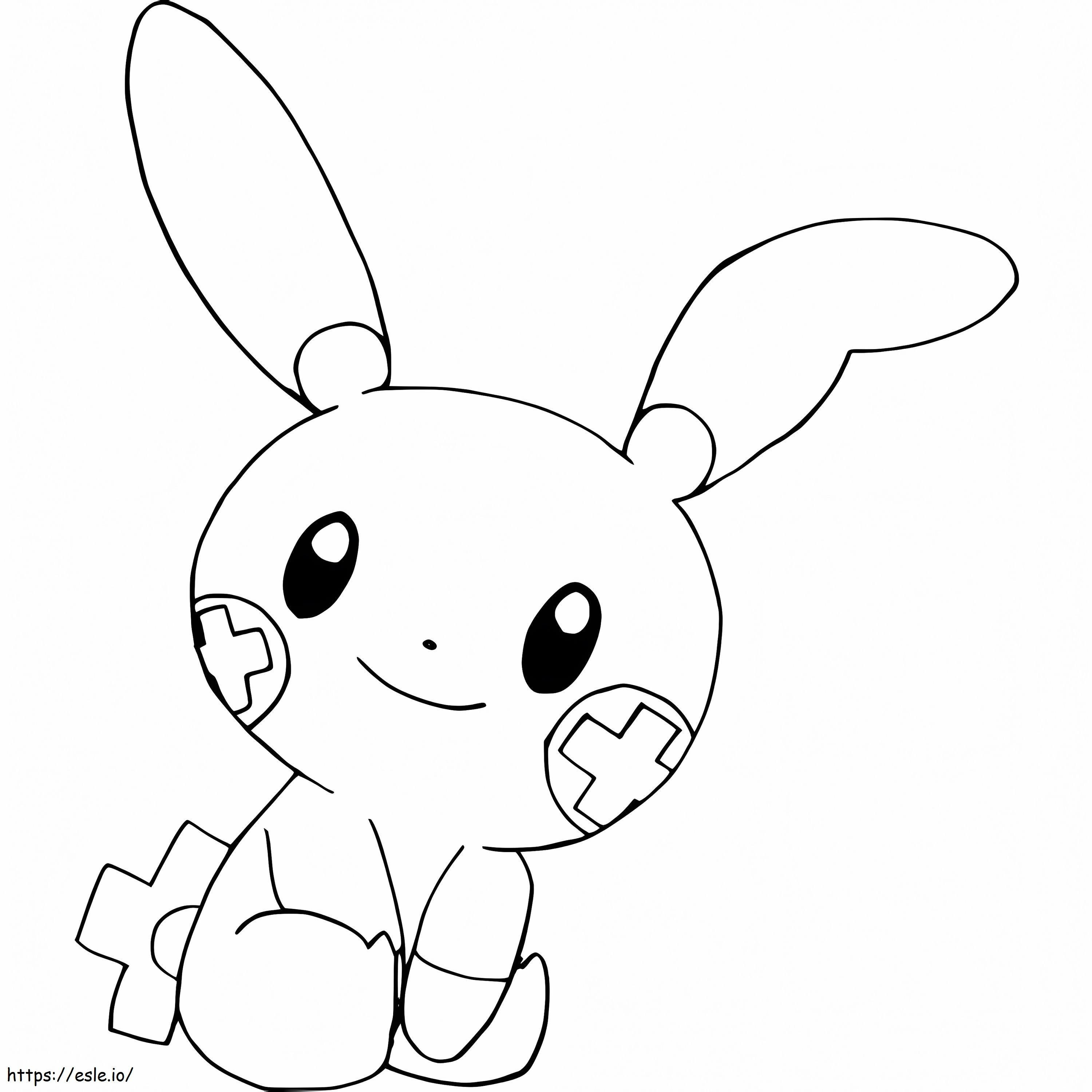 Coloriage Adorable Pokémon Plusle à imprimer dessin