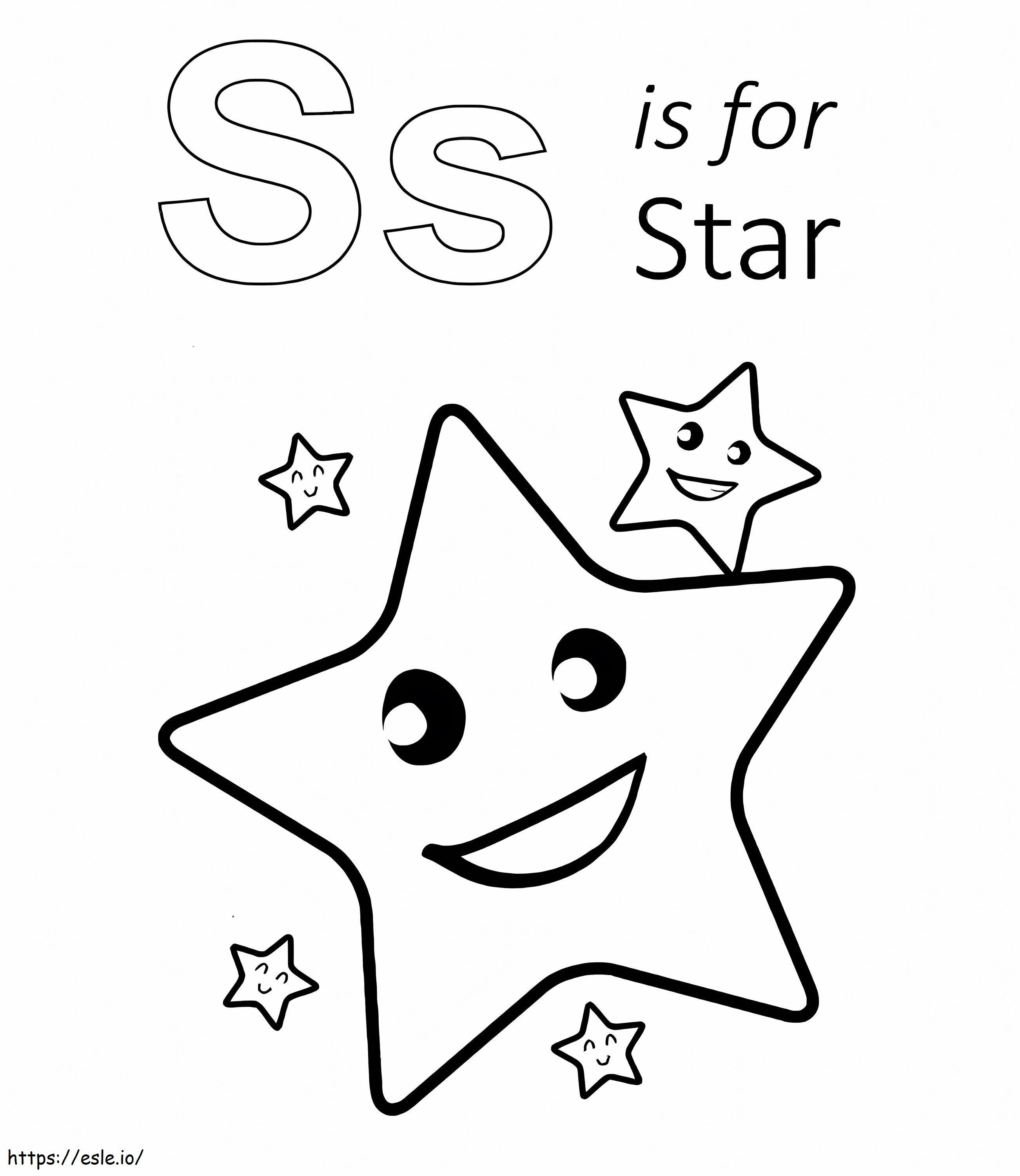 S Is For Star coloring page