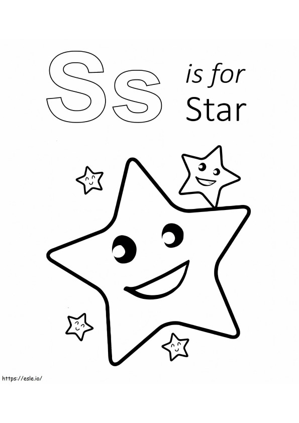S Is For Star coloring page