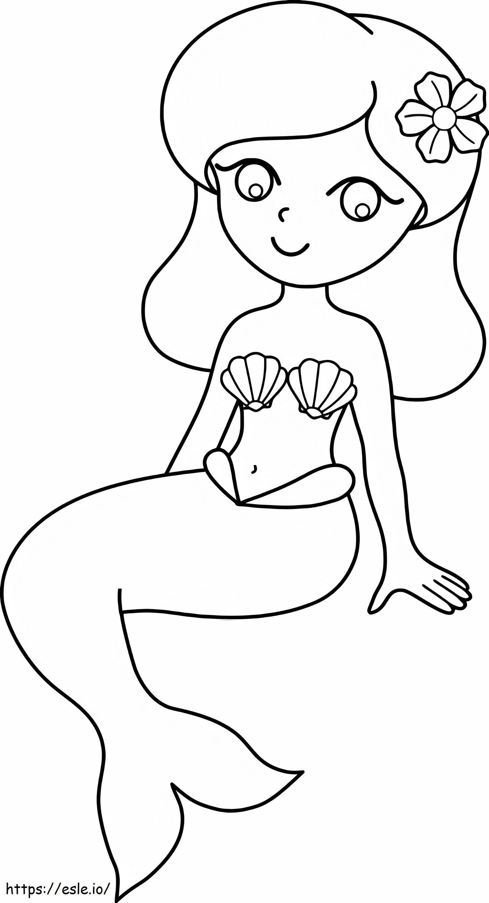 Easy Mermaid coloring page
