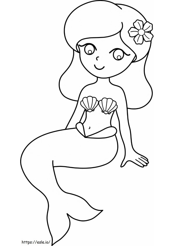 Easy Mermaid coloring page