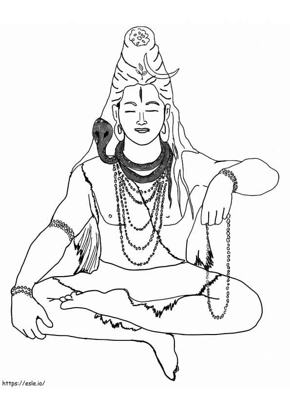 Heer Shiva 5 kleurplaat