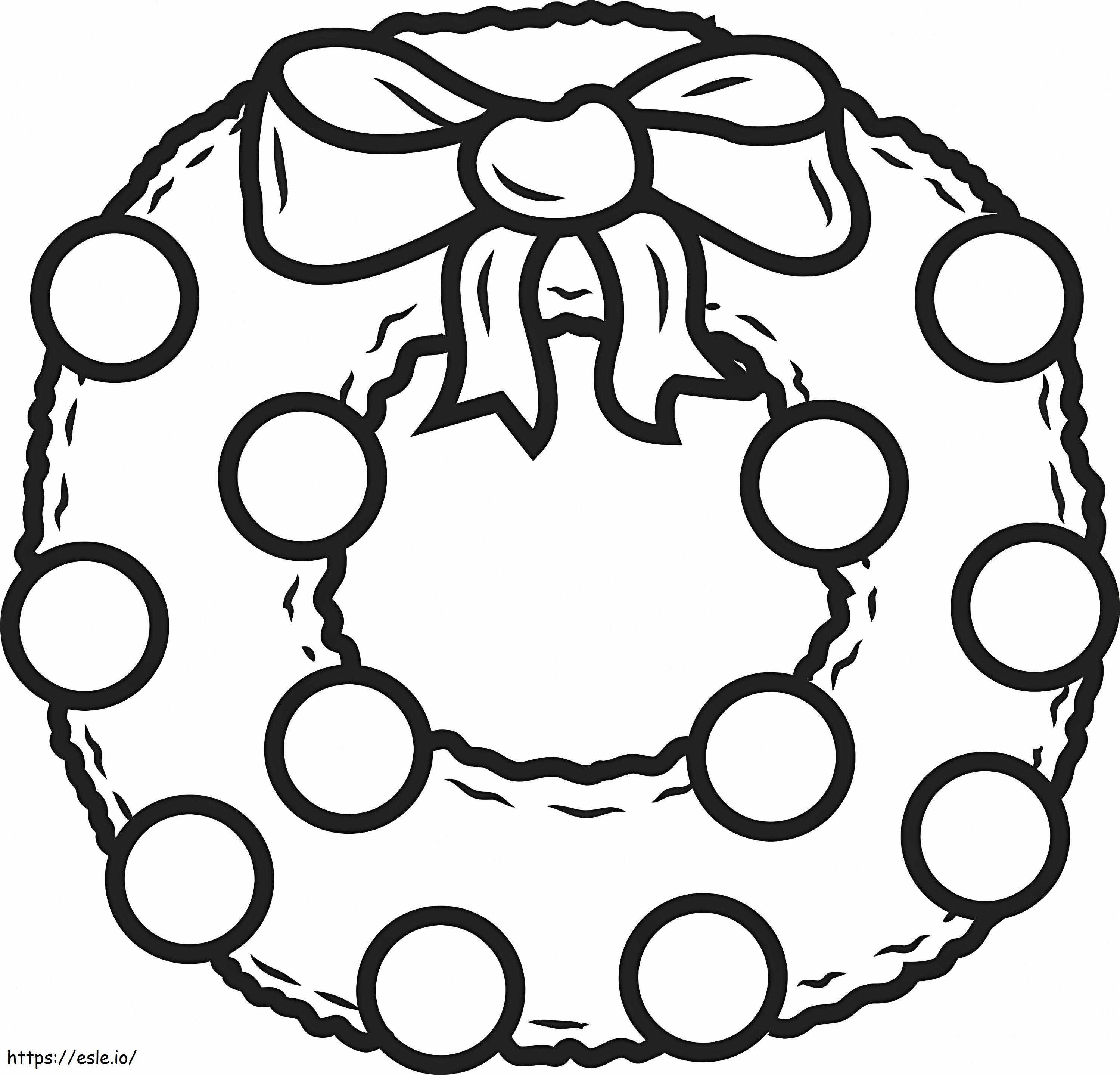 Simple Christmas Wreath coloring page