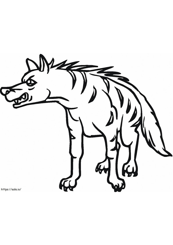 Raidallinen hyena 3 värityskuva