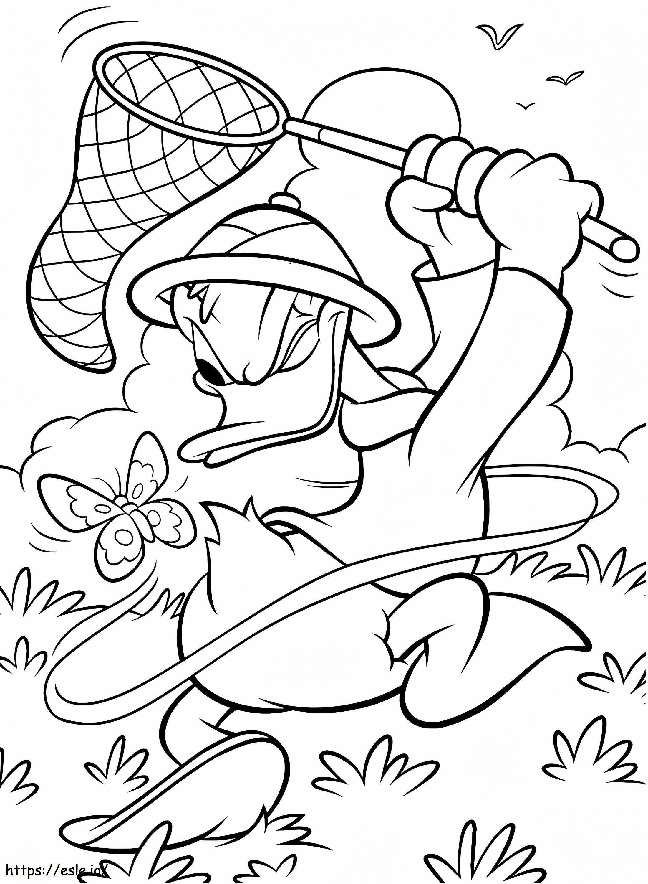 1534755644 Donald Catching Butterfly A4 coloring page