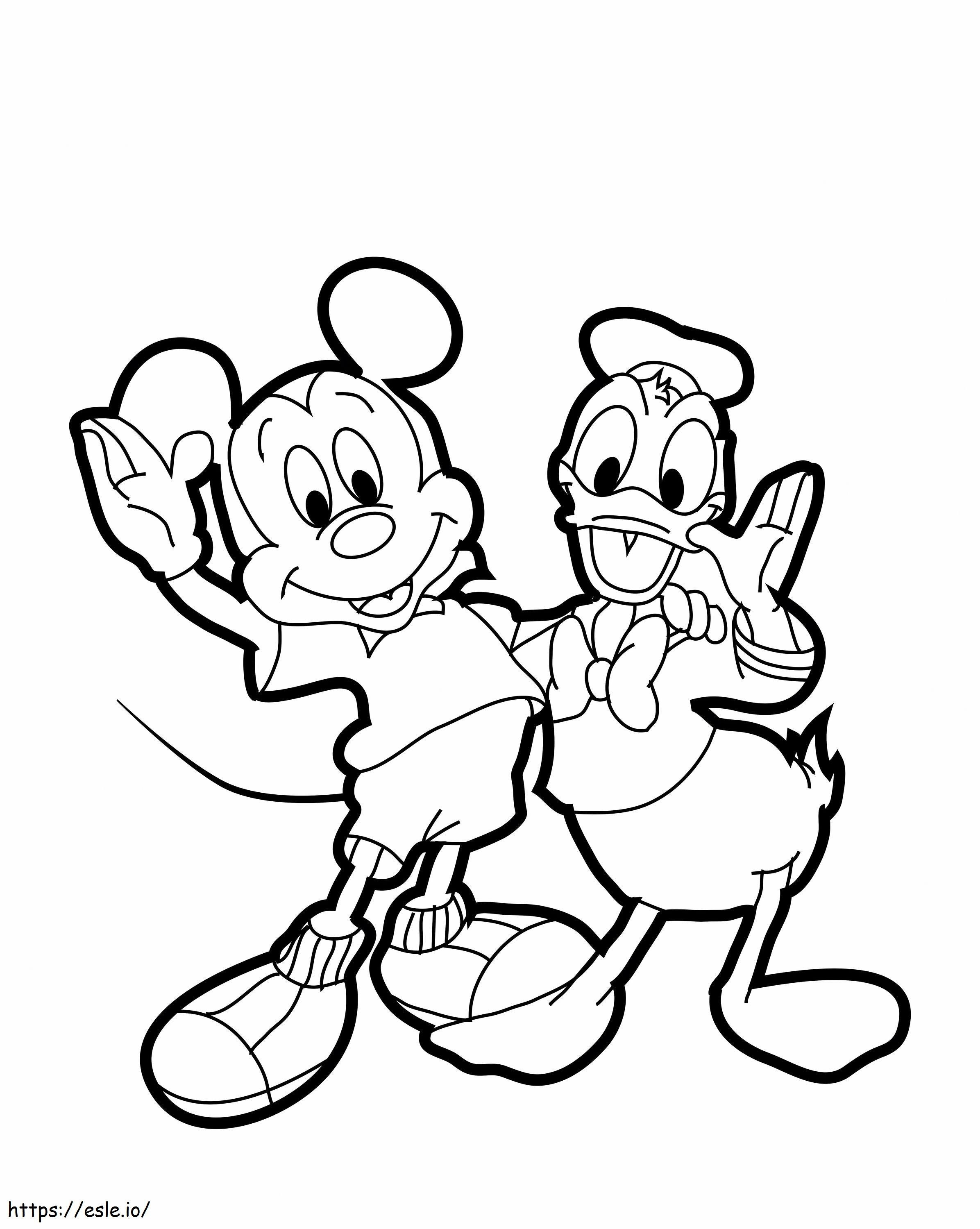 1539922258 Drawn Donald Duck Mickey Mouse 530605 6841460 coloring page