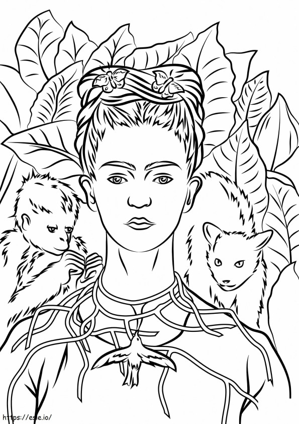 Self Portrait With Necklace coloring page
