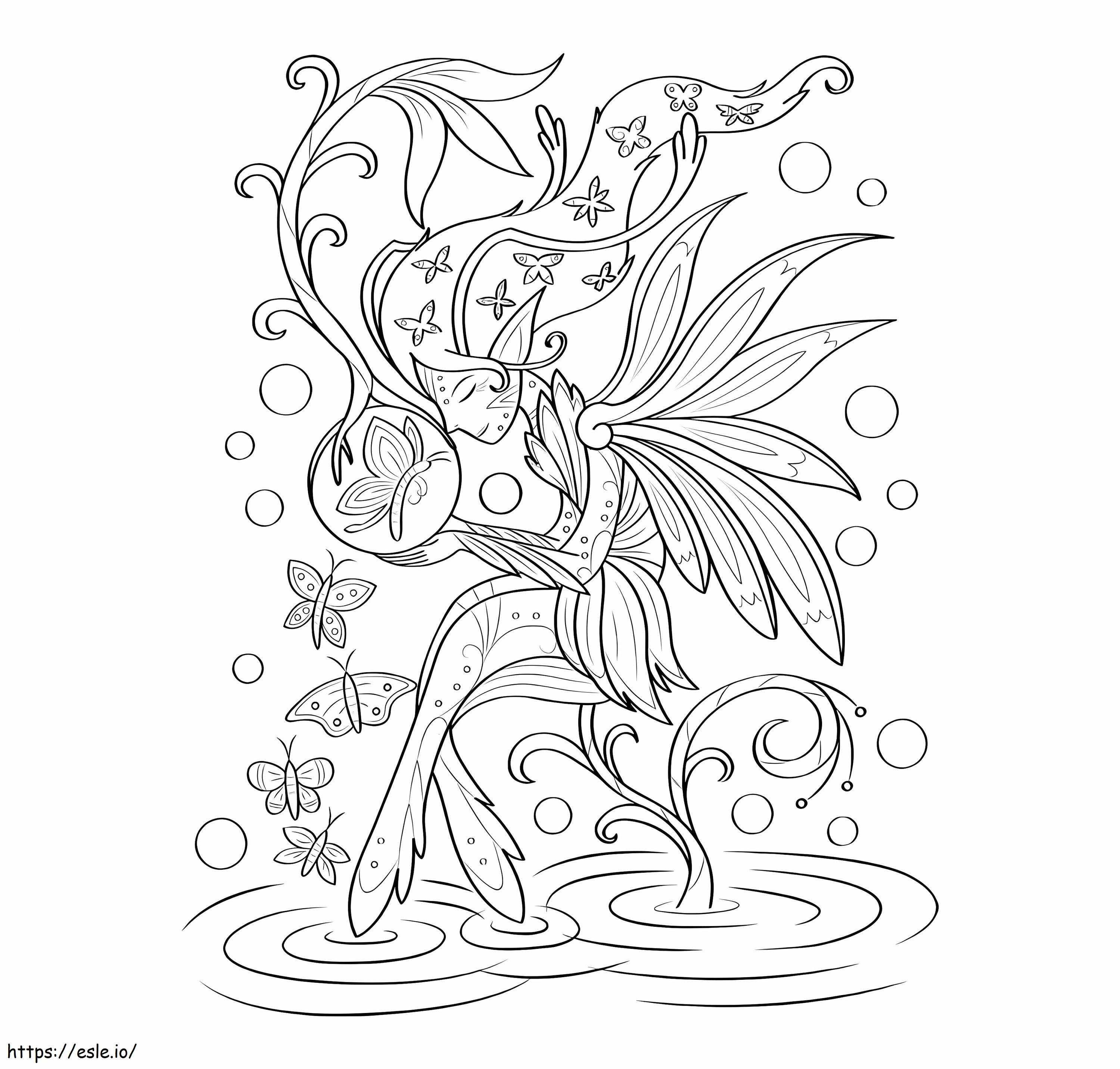 Fairy With Butterflies coloring page