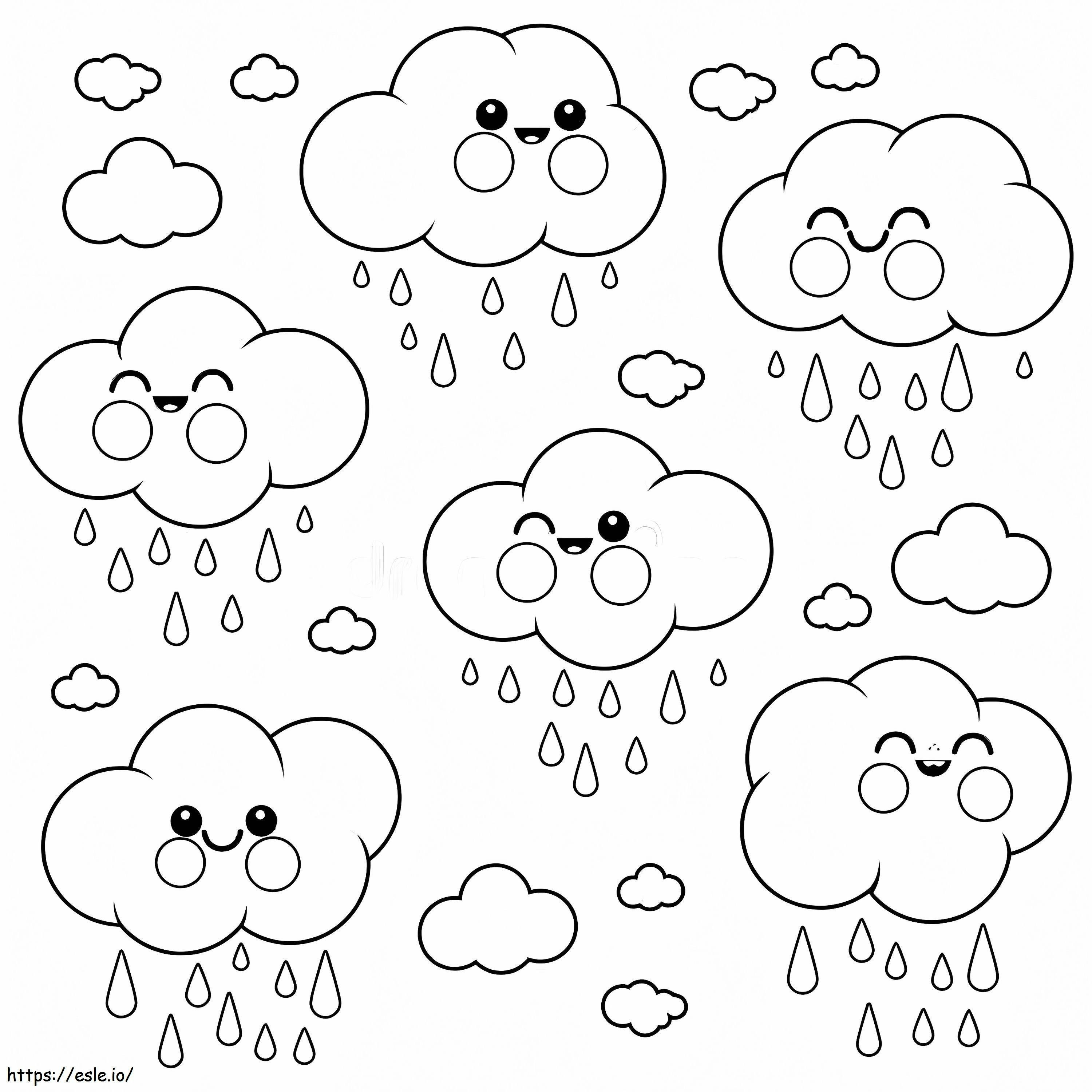Happy Rain coloring page