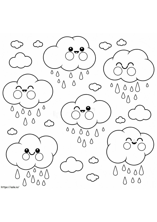 Happy Rain coloring page