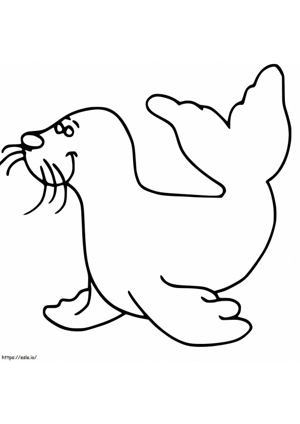 Cute Simple Sea Lion coloring page