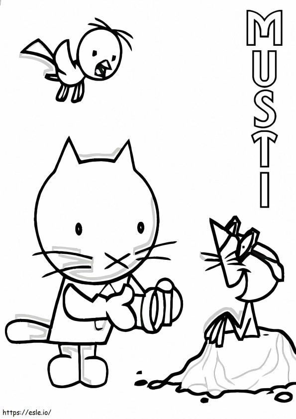 Musti And Friends coloring page