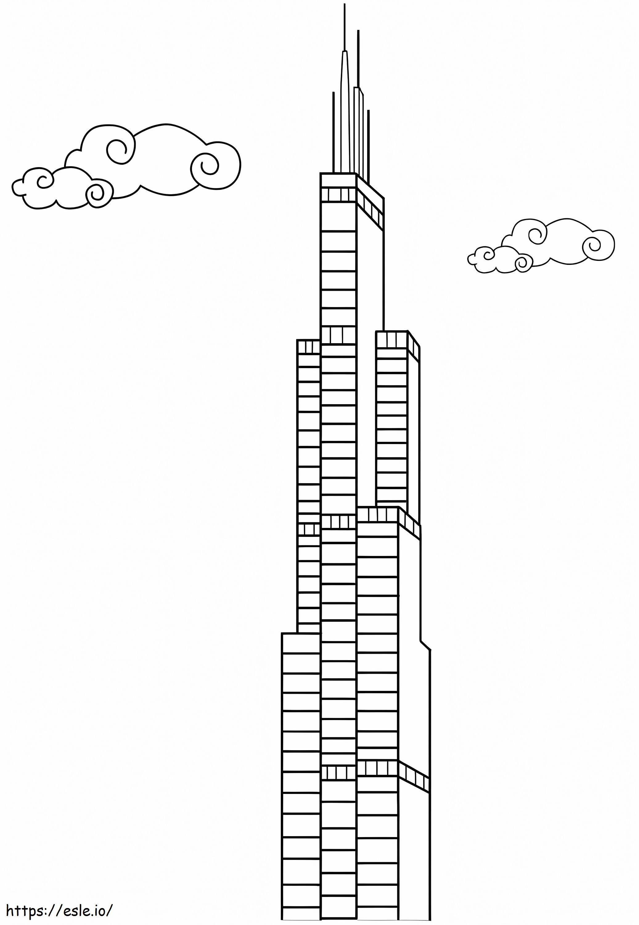 Free Skyscraper coloring page