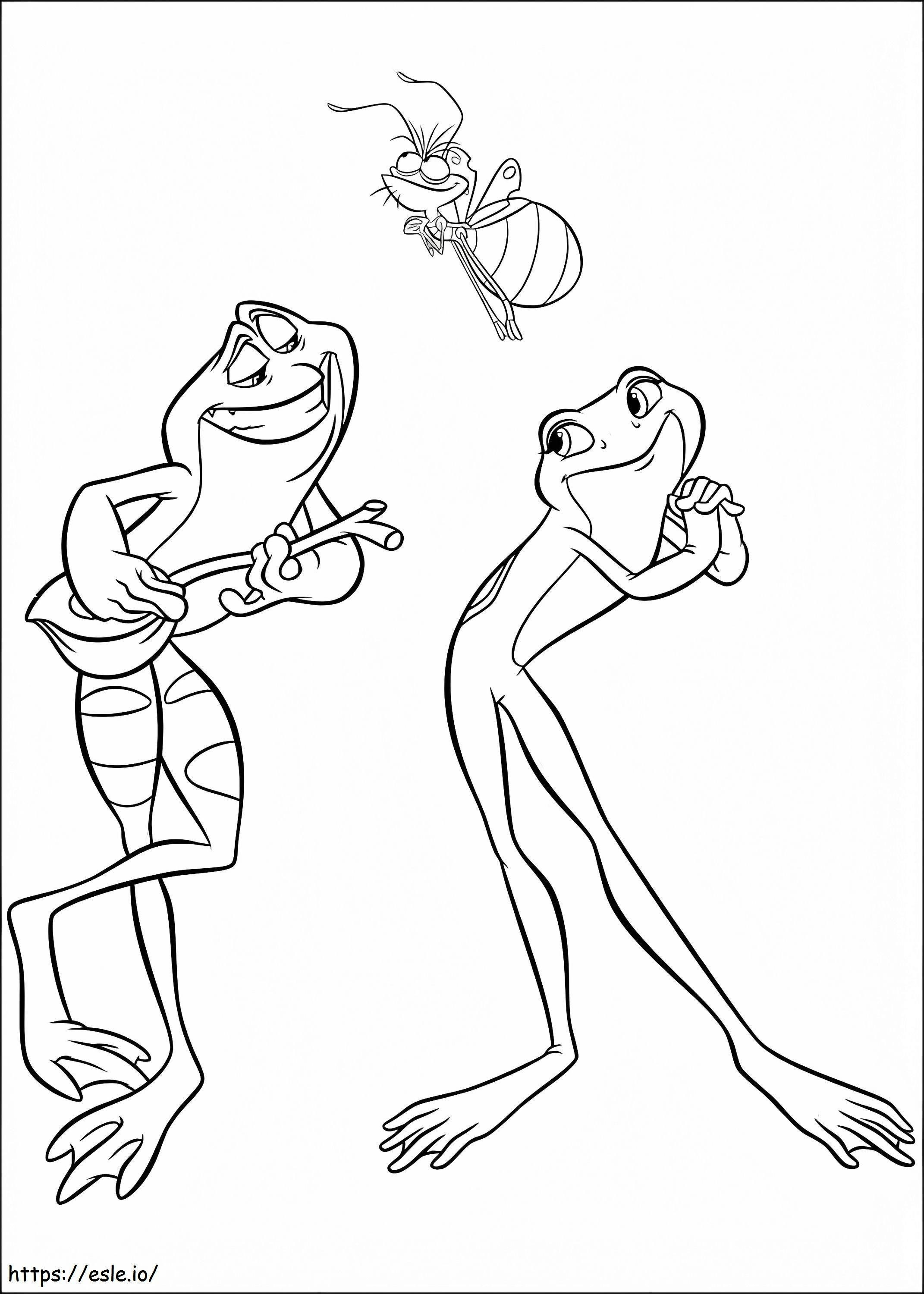 Personaje din Princess And The Frog de colorat