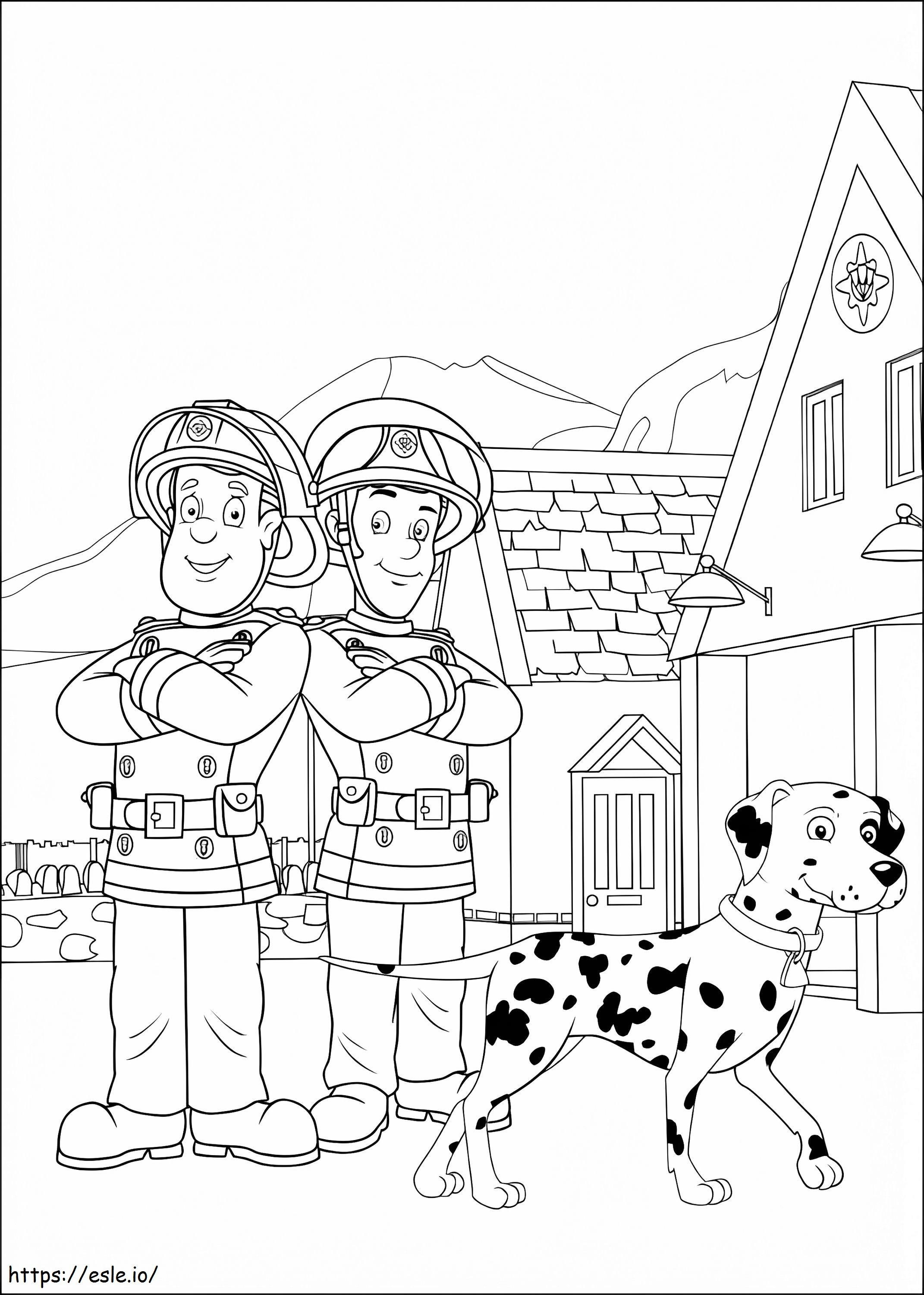 Coloriage Personnages de Sam le pompier 5 à imprimer dessin