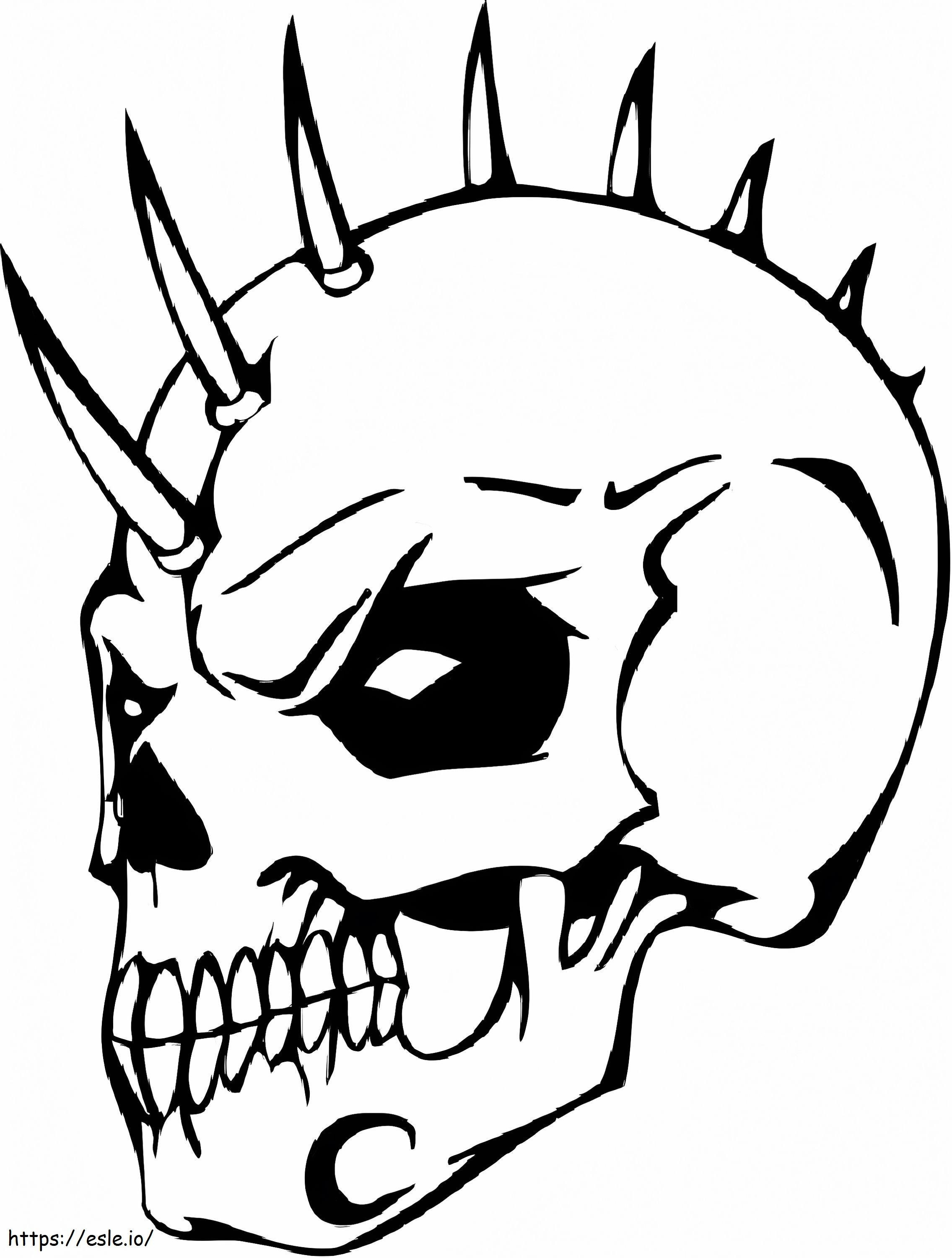 Scary Skull Drawing coloring page