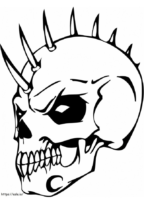 Desen înfricoșător de craniu de colorat