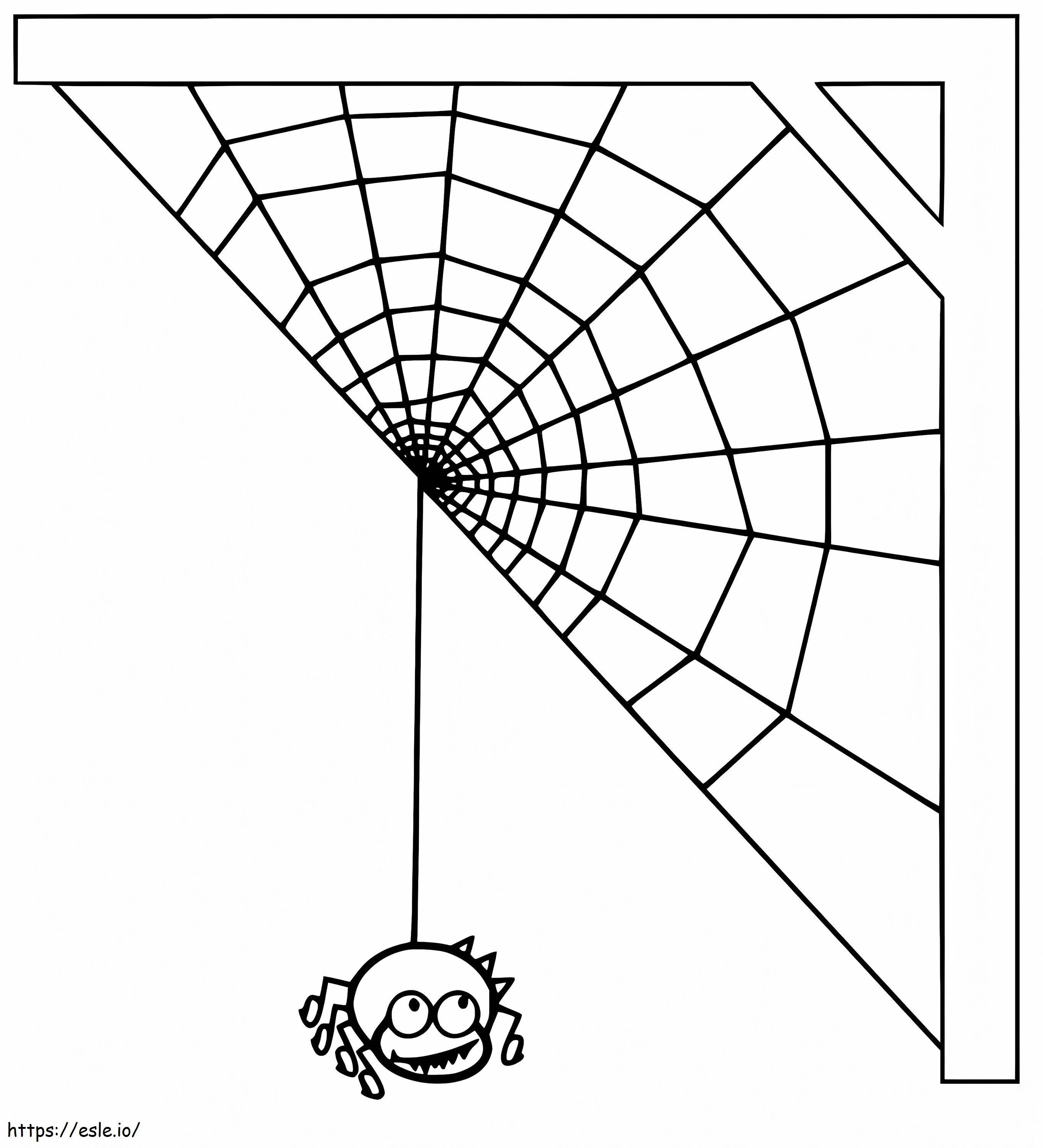蜘蛛の巣のある蜘蛛 ぬりえ - 塗り絵