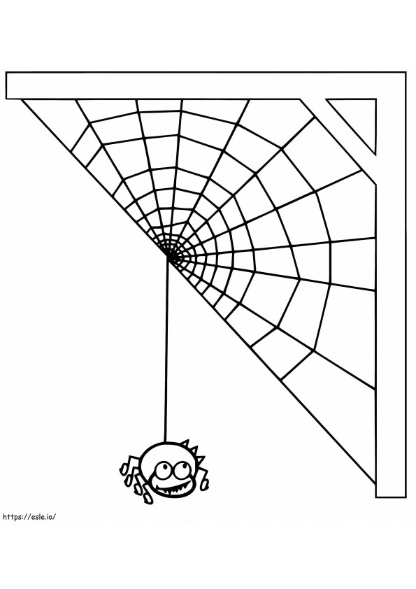 蜘蛛の巣のある蜘蛛 ぬりえ - 塗り絵