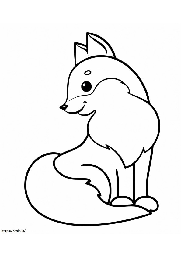 Cute Cartoon Fox coloring page